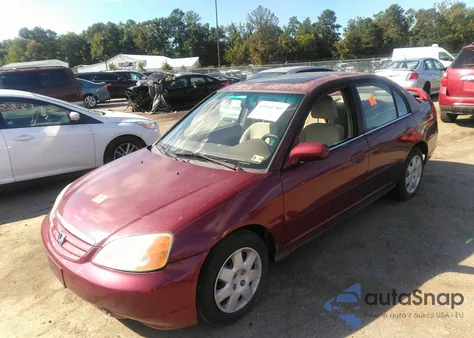 2002 Honda Civic Ex z USA, uszkodzony, nr VIN 2HGES26742H561320
